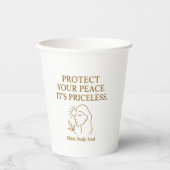 Protect Your Peace — Minimalist Self-Care Quote 紙コップ (正面)