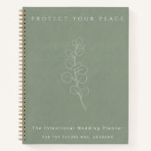 Protect Your Peace Sage Green Wedding Planner ノートブック (正面)
