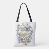 Protect Your Peace – Self Care Bubble Typography f トートバッグ (裏面)