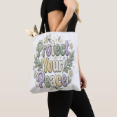Protect Your Peace – Self Care Bubble Typography f トートバッグ (クローズアップ)