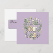 Protect Your Peace – Self Care Bubble Typography f 招待状 (正面/裏面)