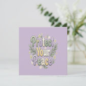 Protect Your Peace – Self Care Bubble Typography f 招待状 (スタンド正面)