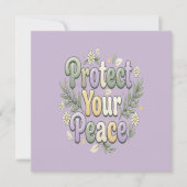 Protect Your Peace – Self Care Bubble Typography f 招待状 (正面)