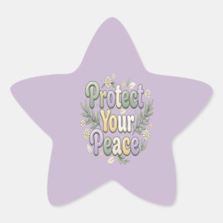 Protect Your Peace – Self Care Bubble Typography f 星シール