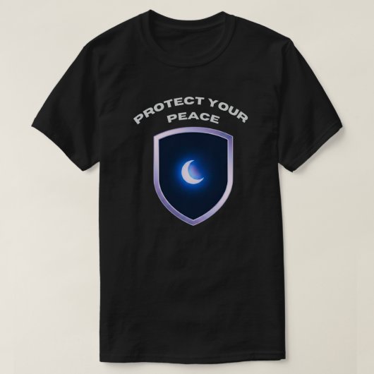 Protect Your Peace Self Care Quote Shirt with Moon Tシャツ (デザイン正面)