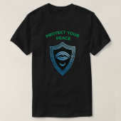 Protect Your Peace with Shield Eye and Moon Symbol Tシャツ (デザイン正面)