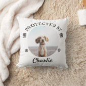 Protected By Dog Photo Paw Print Design クッション (ブランケット)