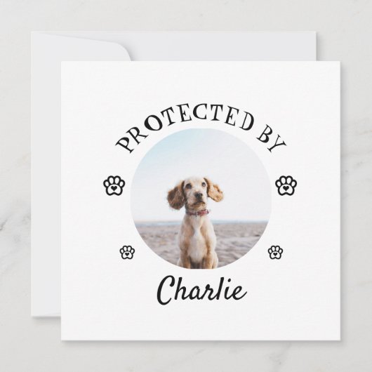 Protected By Dog Photo Paw Print Design シーズンカード (正面)