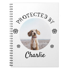 Protected By Dog Photo Paw Print Design ノートブック