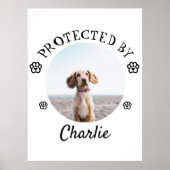 Protected By Dog Photo Paw Print Design ポスター (正面)