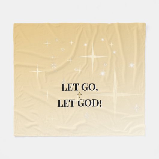 Protected by His Light Let Go Let God フリースブランケット (正面(横))