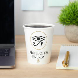 Protected Energy – ホルスの目 シンボル モダン ミニマルデザイン | 紙コップ