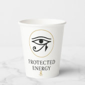 Protected Energy – ホルスの目 シンボル モダン ミニマルデザイン | 紙コップ (正面)