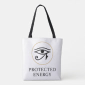 Protected Energy – ミニマル ホルスの目 シンボル | トートバッグ (裏面)