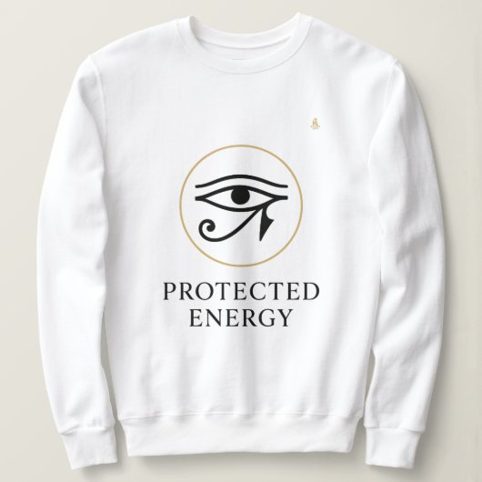 Protected Energy – Minimal Eye of Horus Symbol | スウェットシャツ (デザイン正面)