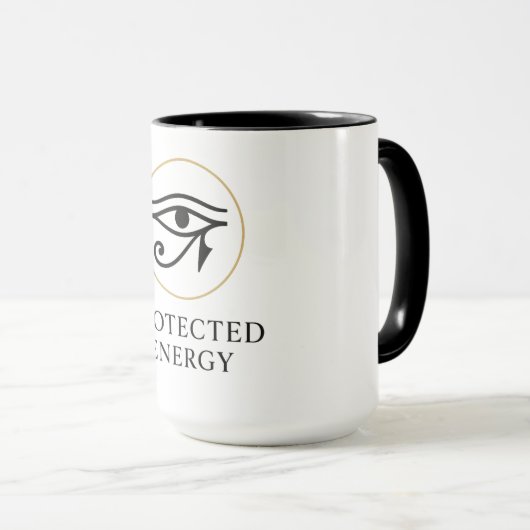 Protected Energy – Minimal Eye of Horus Symbol | マグカップ (正面右)