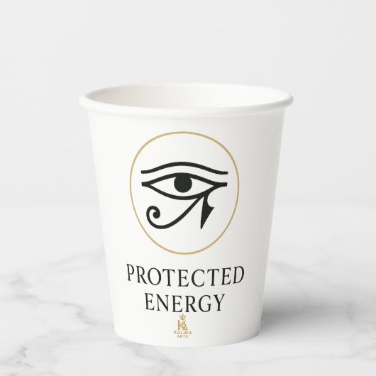 Protected Energy – Minimal Eye of Horus Symbol | 紙コップ (正面)