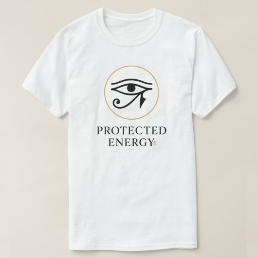 Protected Energy – Minimal Eye of Horus Symbol | Tシャツ (デザイン正面)