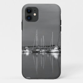 Protecteur cellulaire photo noir et blanc, bateaux iPhone 11 ケース