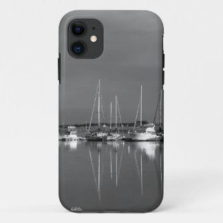 Protecteur cellulaire photo noir et blanc, bateaux iPhone 11 ケース