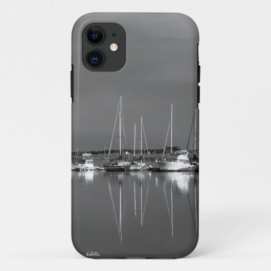 Protecteur cellulaire photo noir et blanc, bateaux Case-Mate iPhoneケース (裏面)