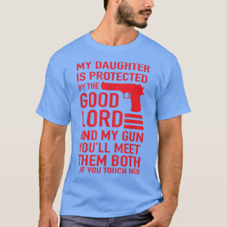 PROTECTIVE DADDY Funny Dad of Girl Tee Tシャツ