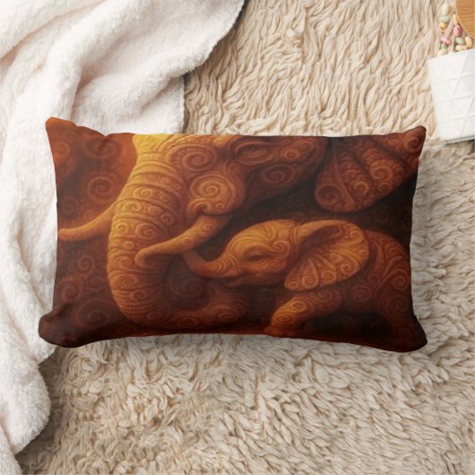 Protective Elephant ランバークッション (ブランケット)