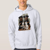 protective guard dog, rottweiler パーカ (正面)