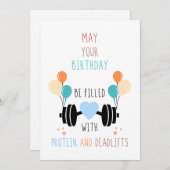 Protein and Deadlifts Happy Birthday Card シーズンカード (正面/裏面)