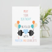 Protein and Deadlifts Happy Birthday Card シーズンカード (スタンド正面)