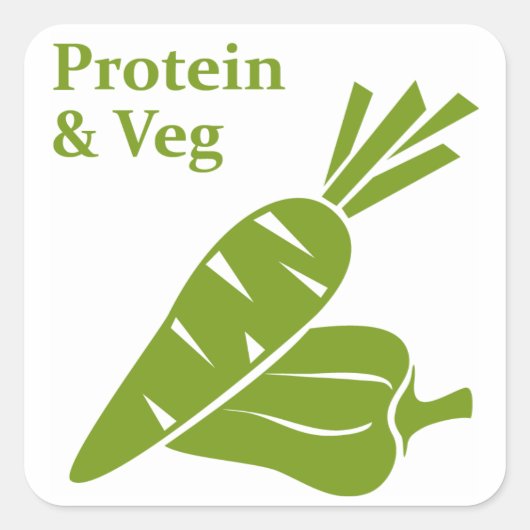 Protein & Vegデイステッカー スクエアシール (正面)