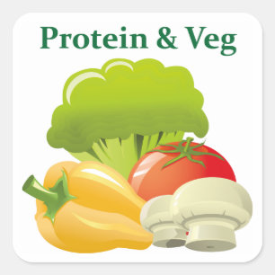 Protein & Vegデイステッカー スクエアシール