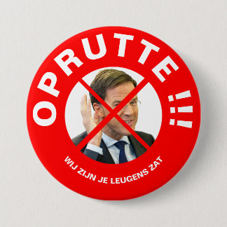 Protest button Mark Rutte 缶バッジ