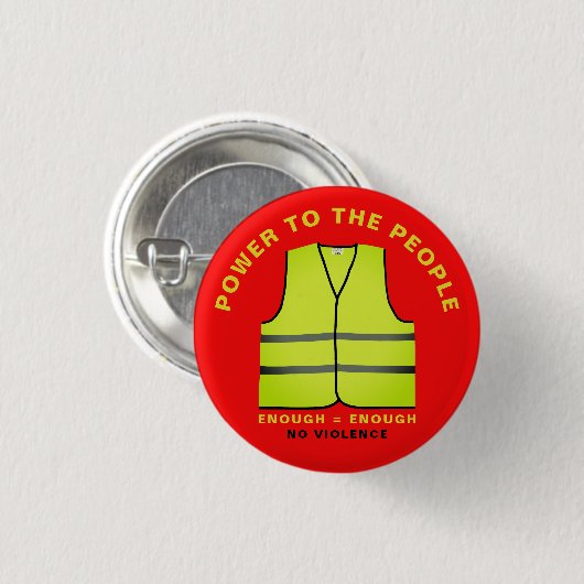 Protest button Yellow vest 缶バッジ (正面&裏面)