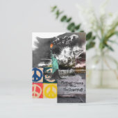 protest lady liberty mother should I trust collage ポストカード (スタンド正面)