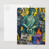 protesting lady liberty arrested by police ポストカード (正面/裏面)