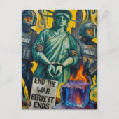 protesting lady liberty arrested by police  ポストカード (正面)