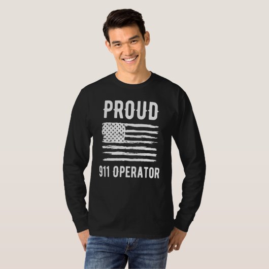 Proud 911 Operator Profession American Flag Tシャツ (正面フル)