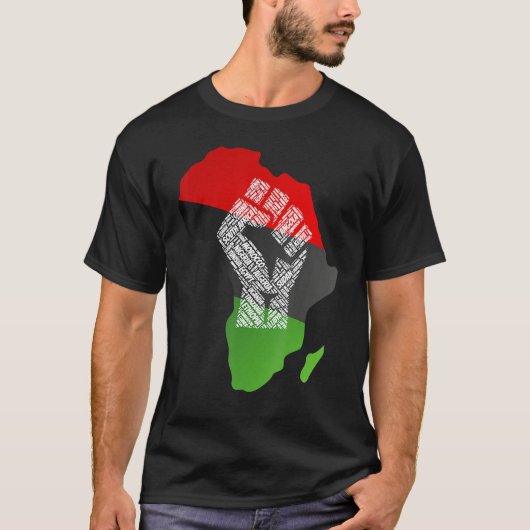 Proud Africa Flag African Continent Young ed Ances Tシャツ (正面)