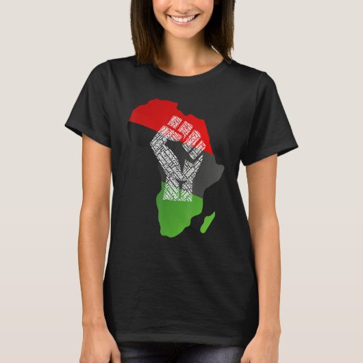 Proud Africa Flag African Continent Young ed Ances Tシャツ (正面)