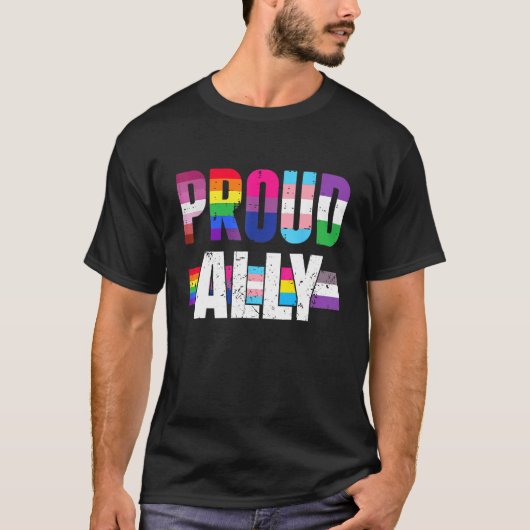 Proud Ally  For Gay Pride Month Transgender Flag D Tシャツ (正面)