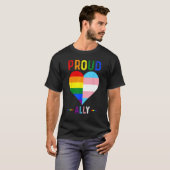 Proud Ally  LGBTQ+ Pride month LGBT Flag Proud All Tシャツ (正面フル)