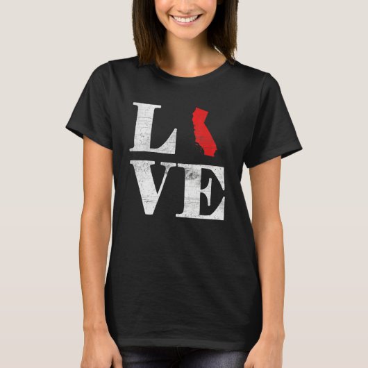 Proud America Citizen State Flag Land Map Love Cal Tシャツ (正面)