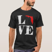 Proud America Citizen State Flag Land Map Love Flo Tシャツ (正面)