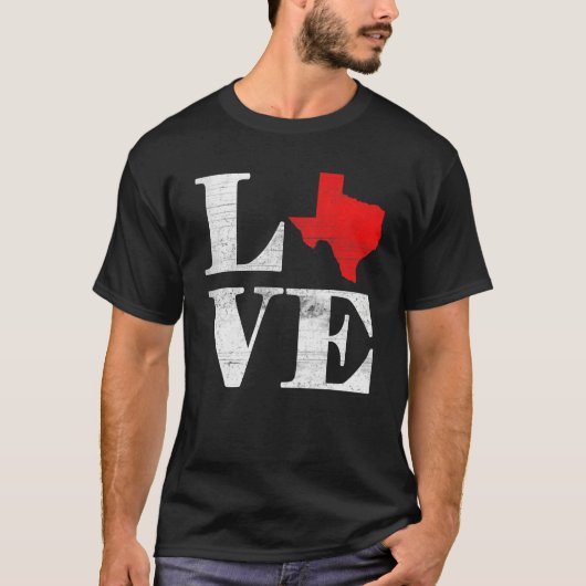 Proud America Citizen State Flag Land Map Love Tex Tシャツ (正面)