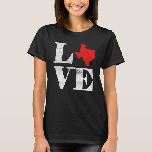 Proud America Citizen State Flag Land Map Love Tex Tシャツ (正面)