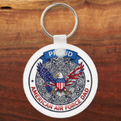 Proud American Air Force Dad キーホルダー (裏面)