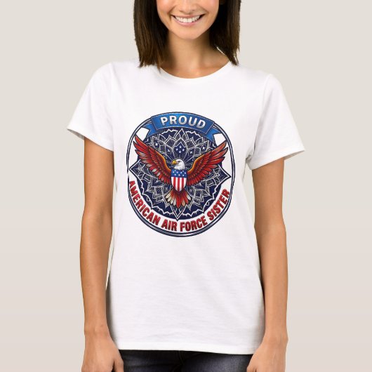 Proud American Air Force Sister T-Shirt Tシャツ (正面)