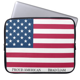 Proud American Flag Patriotic USA ラップトップスリーブ