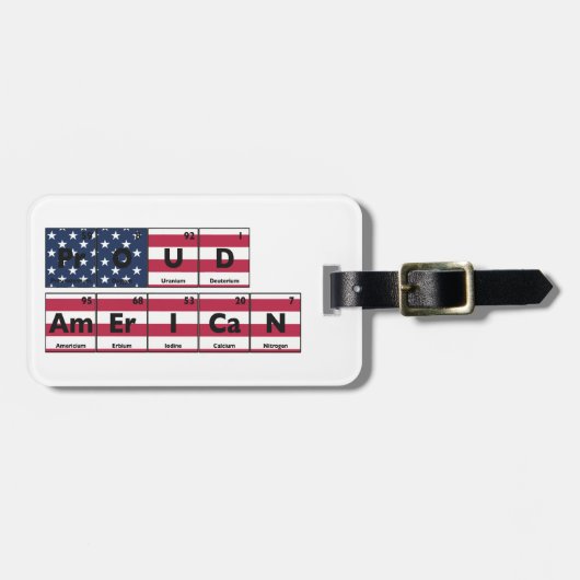 Proud American Flag USA 4th Of July ラゲッジタグ (正面横)
